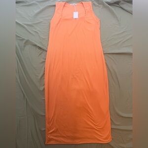 Women’s sleeveless, square neck bodycon dress